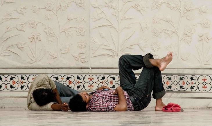Tired Tourists at the Taj